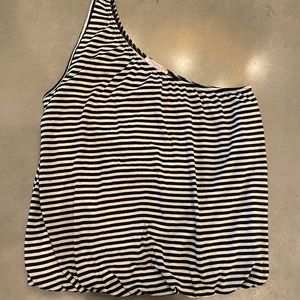 One shoulder striped bubble top